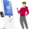 illustrations of man buying ticket