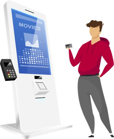 Man buying ticket  Illustration