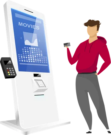 Man buying ticket  Illustration