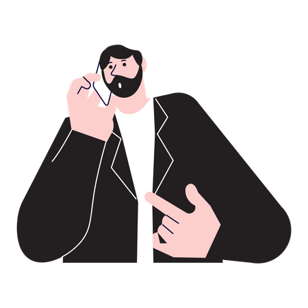 Man calling by smartphone  Illustration