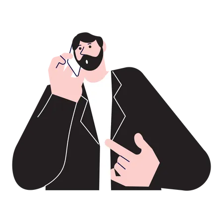 Man calling by smartphone  Illustration