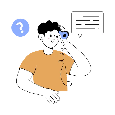 Man calling for help  Illustration