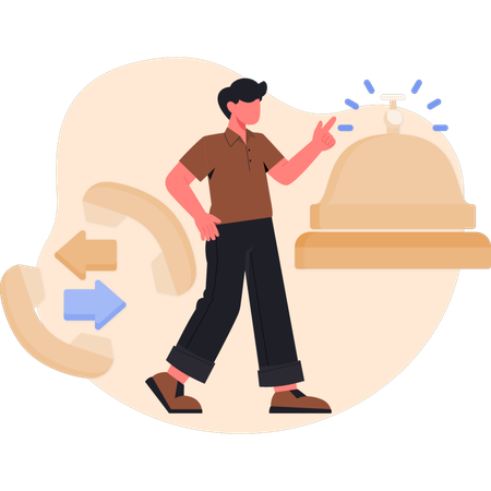 Man calling on 911 emergency call  Illustration