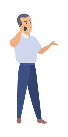 Man calling on phone  Illustration