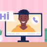 illustrations for video calling service