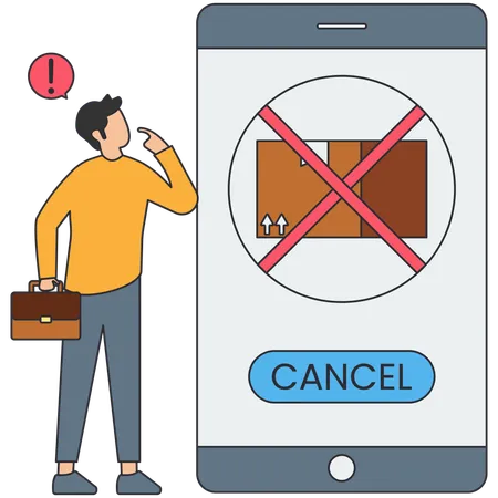 Man canceling business order  Illustration