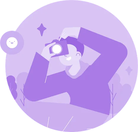 Man Capturing Photo With Camera  Illustration
