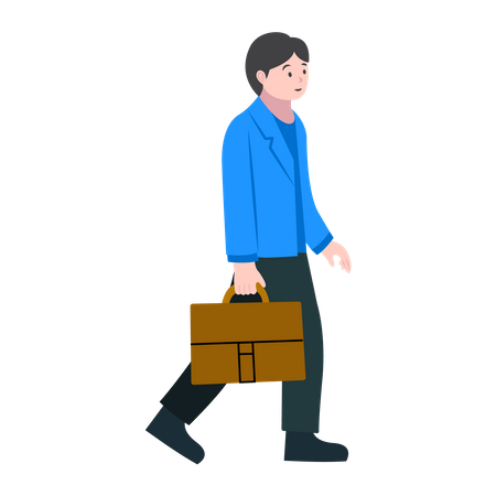 Man Carrying Bag to Go to Work  Illustration