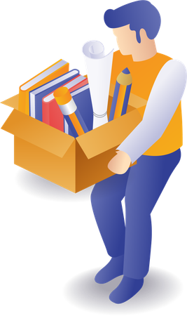 Man Carrying Books  Illustration