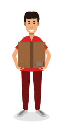 Man Carrying box Illustration