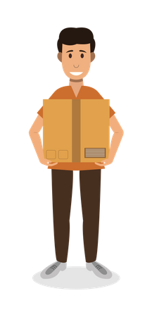 Man Carrying box  Illustration