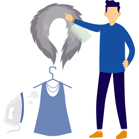 Man carrying cloth for cleaning  Illustration
