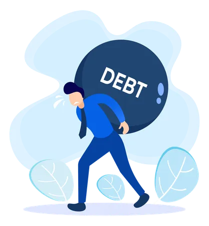 Illustration Vector Graphic Cartoon Character Of Debt 일러스트레이션