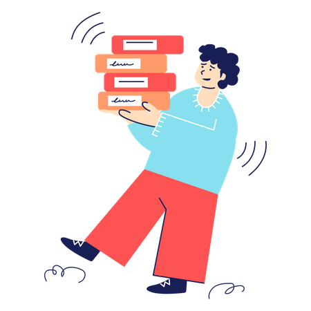 Man carrying files  Illustration