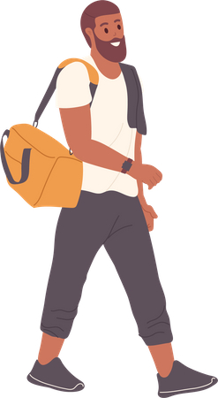 Man carrying fit bag going for fitness to gym class  イラスト
