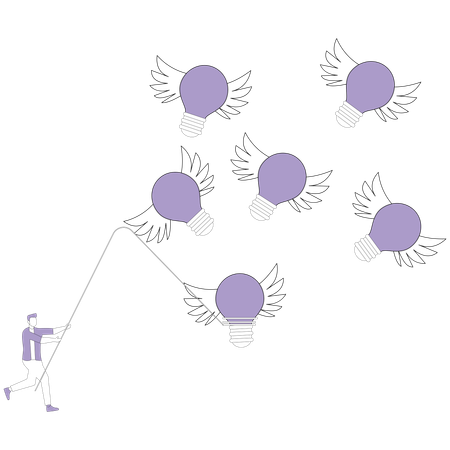 Man catching luck  Illustration