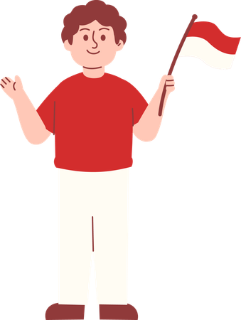 Man celebrate Indonesia independence day  Illustration