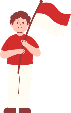 Man celebrate Indonesia independence day  Illustration