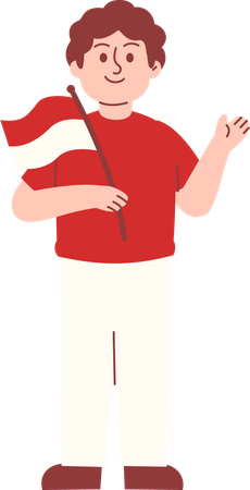 Man celebrate Indonesia independence day  Illustration
