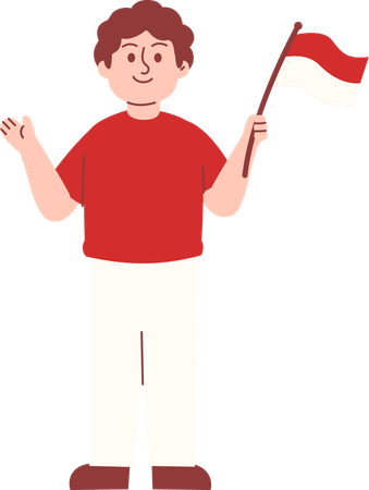 Man celebrate Indonesia independence day  Illustration