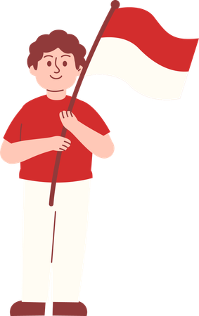 Man celebrate Indonesia independence day  Illustration