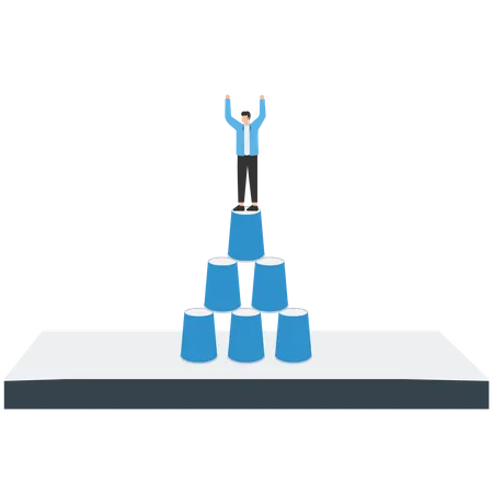 Success Or Victory Winning Prize Or Trophy Challenge Or Succeed In Business Competition Concept Illustration