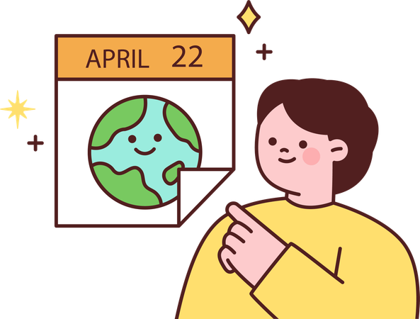 Man celebrates environment day  Illustration