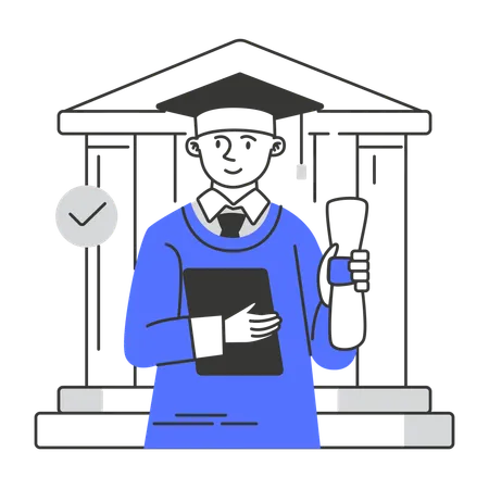 Graduation Man Character Illustration Illustration