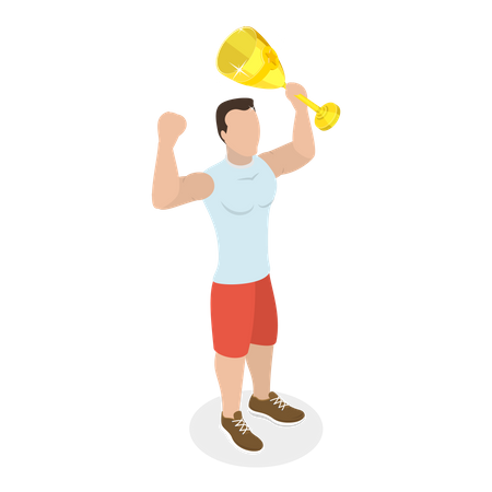 Man celebrating his victory  Illustration