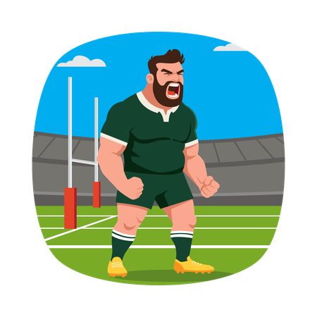 Man Celebrating Victory with Excitement  Illustration