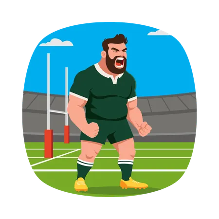 Man Celebrating Victory with Excitement  Illustration