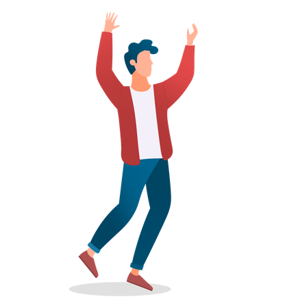 Man celebrating win  Illustration