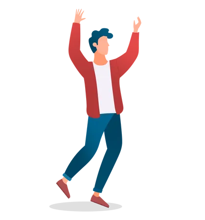 Man celebrating win  Illustration