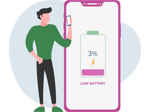 Man Charging Mobile  Illustration
