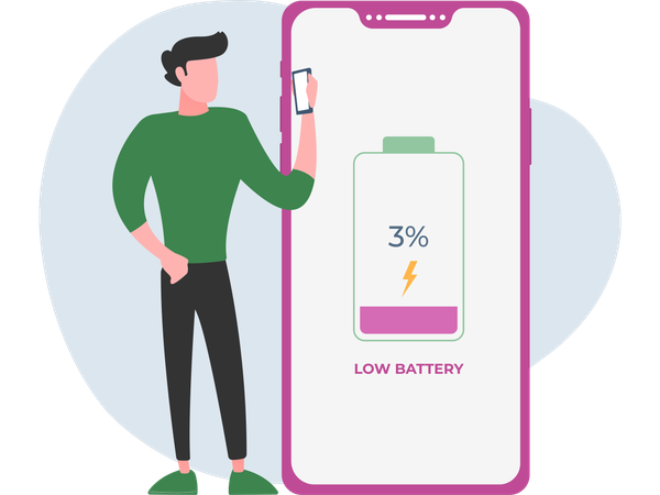 Man Charging Mobile  Illustration