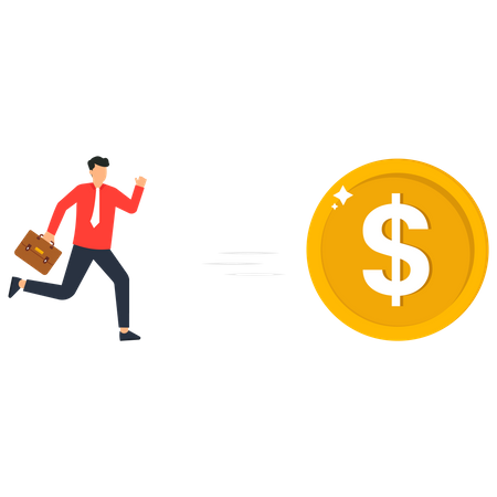 Man Chasing high performance active mutual fund  Illustration