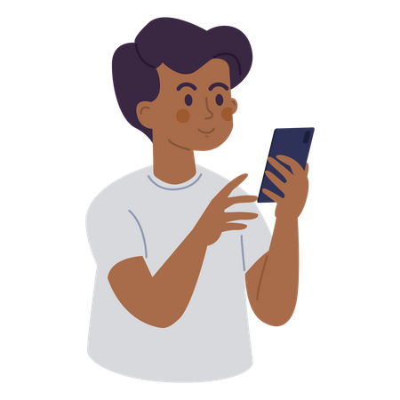 Man chatting on phone Illustration