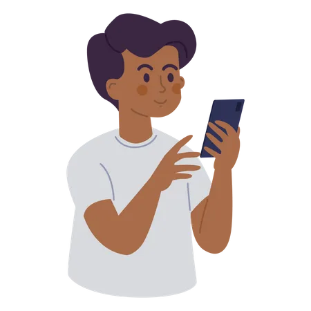Man chatting on phone Illustration