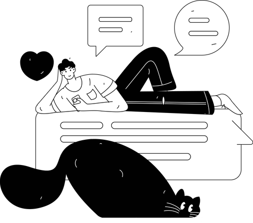 Man chatting online  Illustration