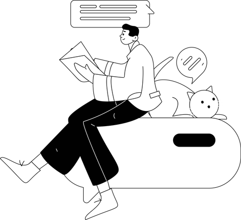 Man chatting online  Illustration