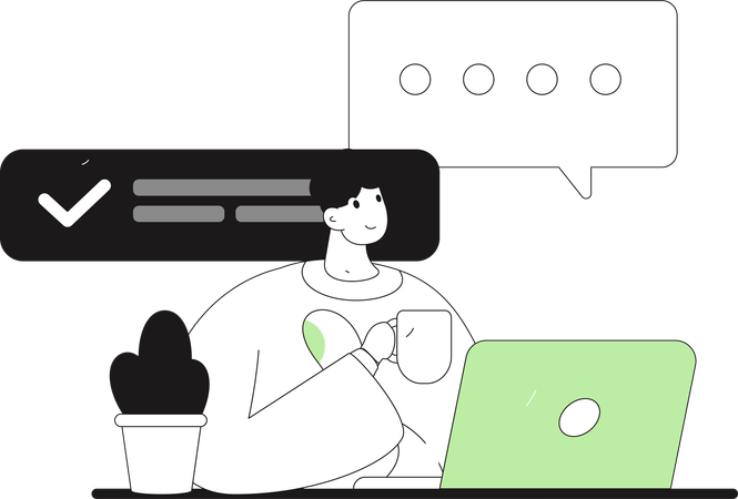 Man chatting online  Illustration