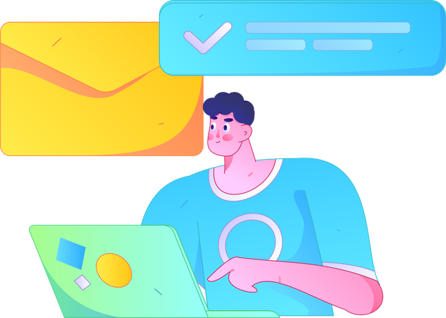 Man chatting online  Illustration