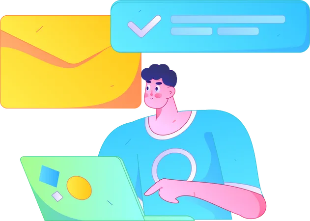 Man chatting online  Illustration