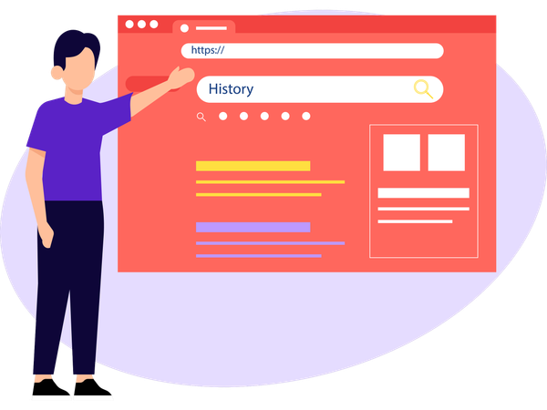 Man Check Browsing History  Illustration