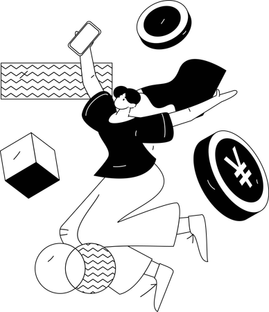 Man check credit card history  Illustration