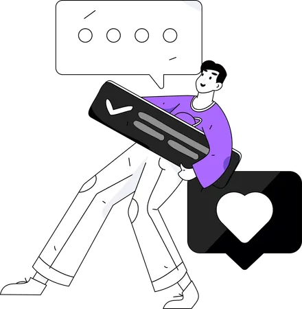 Man checking comment  Illustration