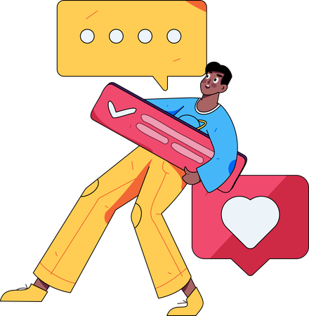 Man checking comment  Illustration