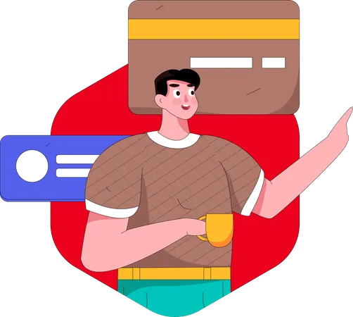 Man checking credit score  Illustration