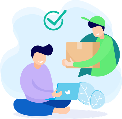 Man checking delivery service  Illustration