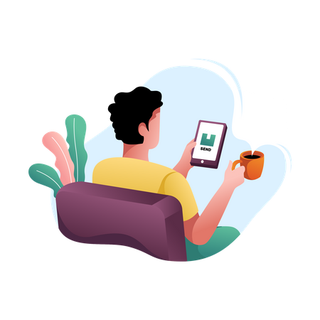 Man checking delivery status  Illustration